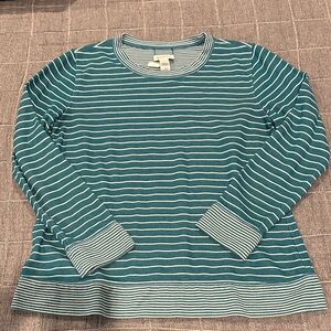 Market & Spruce Teal and White Striped Top
